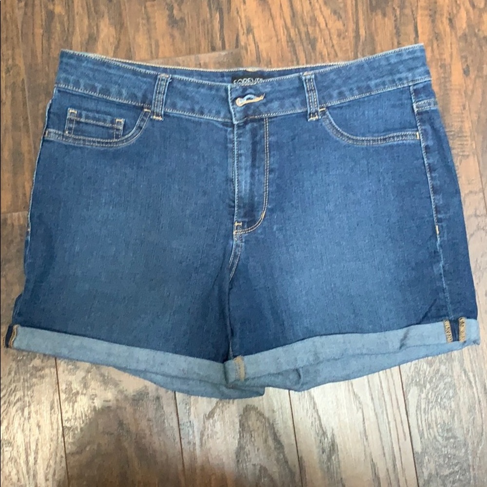 Forever21+ Cuffed Denim Shorts